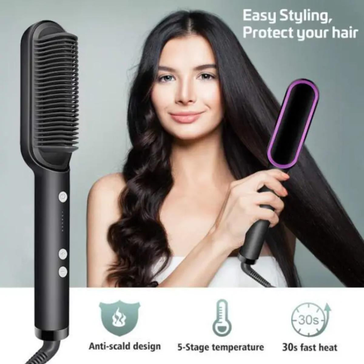 Hair Straightener Brush | 6 Heating Modes Electric Hair Straightener Comb