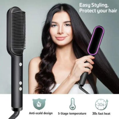 Hair Straightener Brush | 6 Heating Modes Electric Hair Straightener Comb